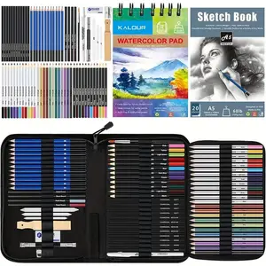 Drawing Sketching Kit Set, 1 Set Pro Art Supplies with Sketchbook & Watercolor Paper, Art Craft Supplies, Office Painting Supplies