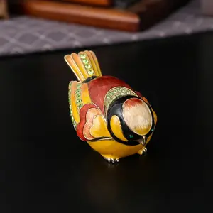 Fantasy Round Bird Jewelry Box, Ideal for Storing Keepsakes and Jewels, Perfect Small Treasure Organizer, Elegant Desktop Decor Item
