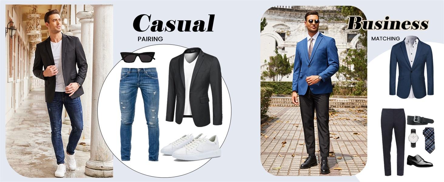 COOFANDY Mens Sport Coat Casual Blazer One Button Business Suit Jacket