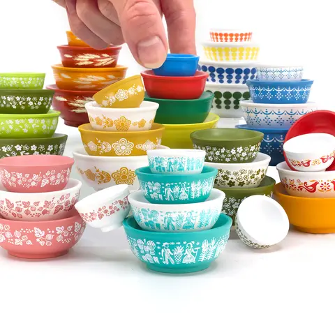 Mini Mixing Bowl Stacks – Retro Stackable Display Set