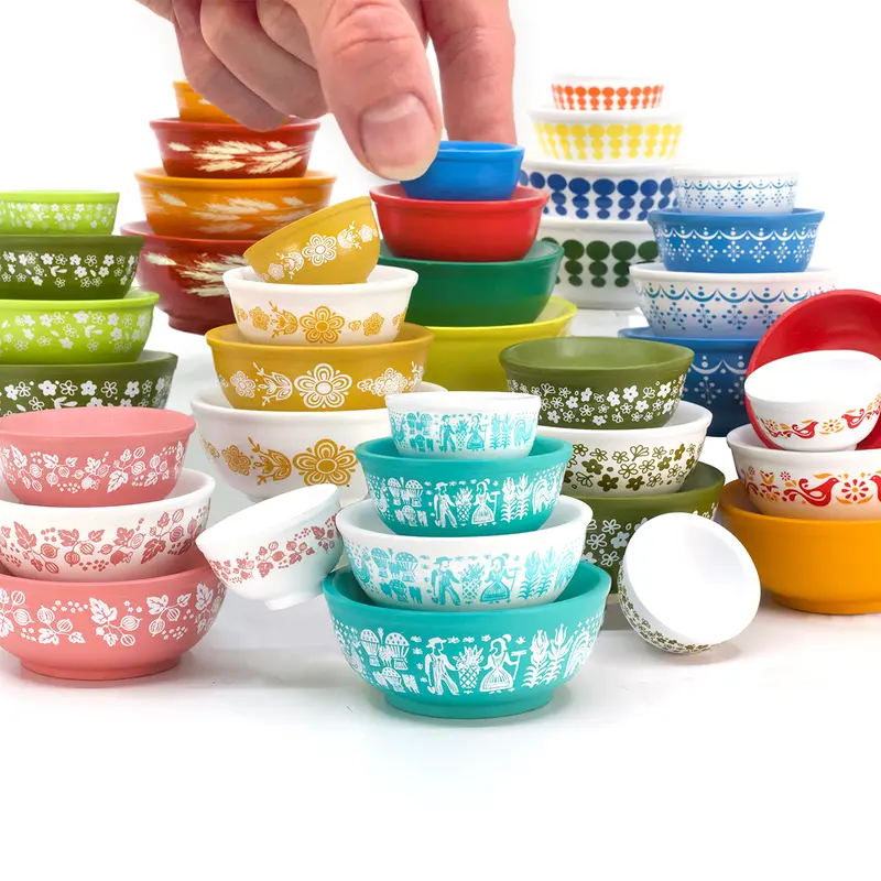 Mini Mixing Bowl Stacks – Retro Stackable Display Set