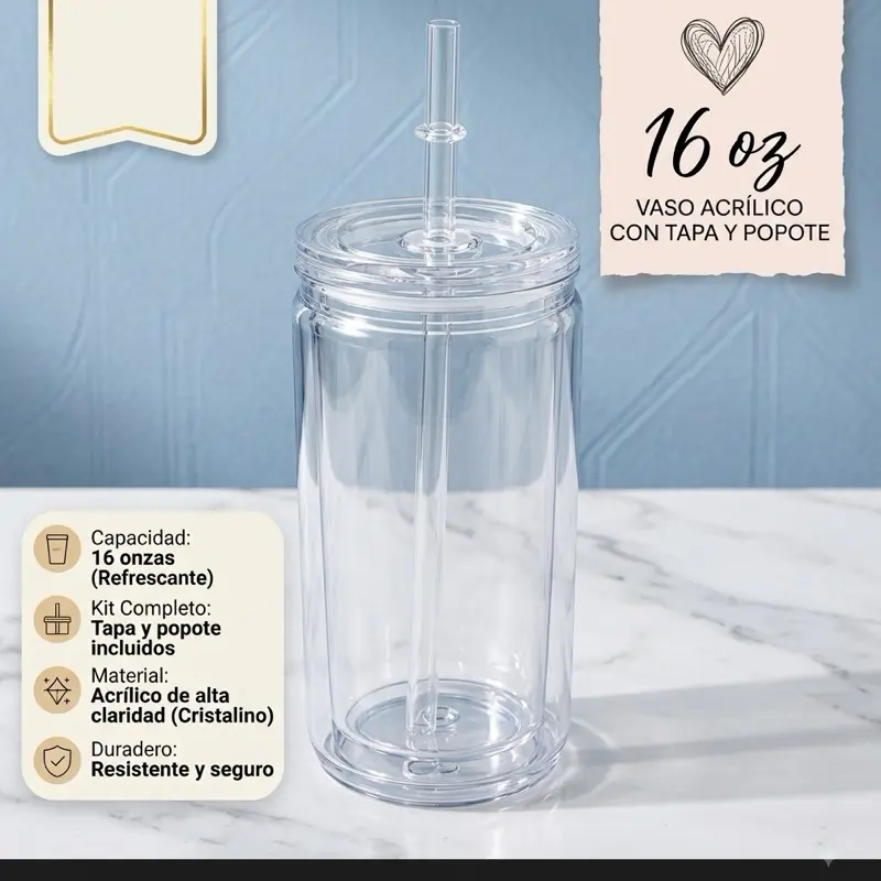 16 oz Reusable Plastic Cup, BPA-Free Disposable Alternative for Cold Drinks, Travel & Daily Use