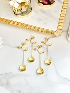 Gold Branched Flower Tea Spoon (Set of 4)