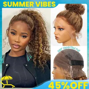 Ashimary Invisi-Strap 360 Skin Lace Wig P4/27 Highlight Ombre / Chocolate Brown Wig Water Wave Body Wave Glueless Human Hair Pre Plucked#Summervibes