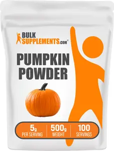 BulkSupplements Pumpkin Powder - Edible - Vitamins and Minerals - Natural Fiber - Digestive Health - 100g-1kg - 5g per Serving