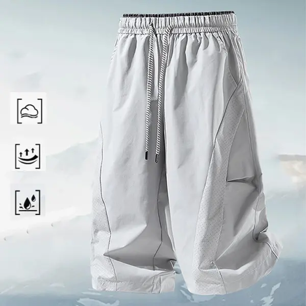 Men’s summer casual pants, three-quarter length trousers with multiple pockets, comfortable for summer wear, suitable for outdoor activities and everyday use, available in various colors—an essential for summer travel.