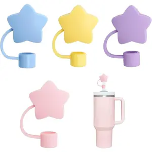 4 count Cute  Straw Covers Cap Toppers Compatible with  30&40 oz Tumbler Cups, Cute  Straw Tips  Protectors for 0.4 in/10mm  Cups Straws Accessories