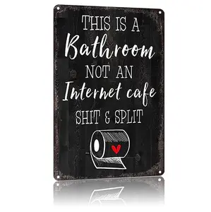 8*12Inch This is a Bathroom Not an Internet Cafe, Funny Bathroom Sign, Toilet Paper Sign, Farmhouse Bathroom Humor Sign,Guests Bathroom Signs Rustic Modern Farmhouse Decor, Kid's Bathroom Decor