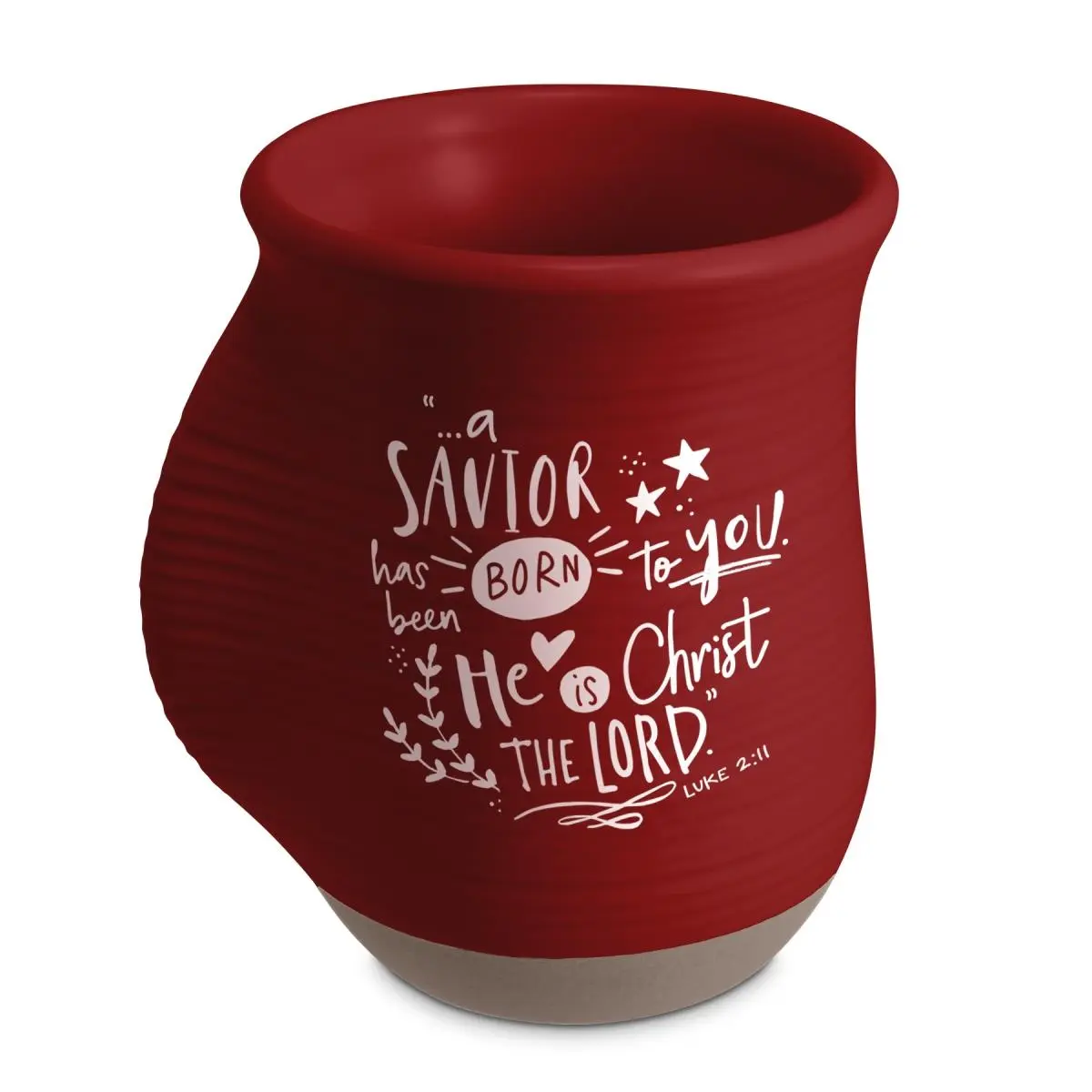 212 MAIN 14 oz Ceramic Funny Handwarmer Mug - LCP 12957 Red Cup with "Savior Born Unique" Printed Design, Reusable Washable Gift-Ready Kitchenware Drinkware for Friends