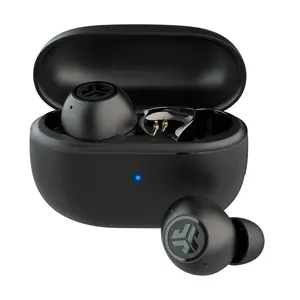 JLab Go Pop ANC True Wireless Bluetooth Earbuds - Black: Built-In Microphone, Water-Resistant