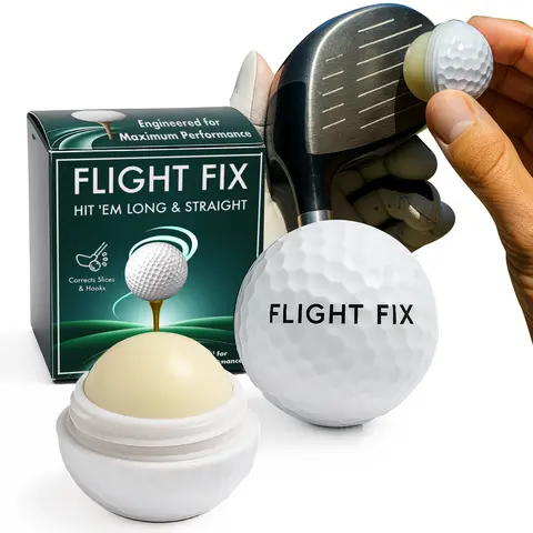 FlightFix Golf Ball Shaped Anti-Slice & Anti-Hook Compound for Straighter, Longer Shots - Golf Training Aid Reduces Side Spin - Unique Packaging, Golf Gift