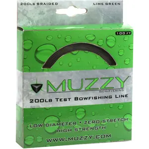 Muzzy Bowfishing Lime Green 200# Braided Bowfishing Line - 100 ft. Spool