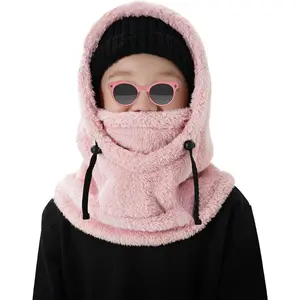 P-KBB04    Balaclava Ski Mask for Kids, Winter Windproof Face Mask for Cold Weather, Fleece Hooded Scarf Head Cover Neck Warmer