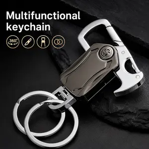 Multifunctional keychain, car keychain, key pendant, fidget spinner keychain, portable bottle opener, express knife, mobile phone holder, pressure-sensitive small gift, Christmas gift, men, home use