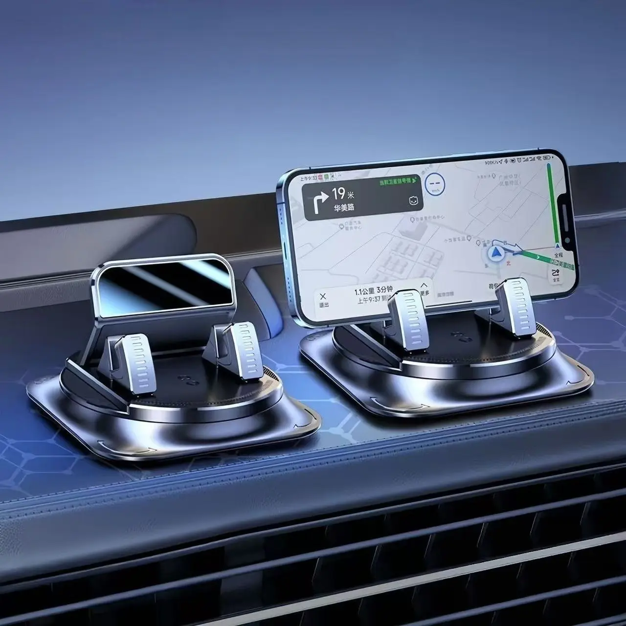 360° Rotatable Stable Car Phone Mount, Vertical & Horizontal Dashboard Navigation Phone Holder Smartphone