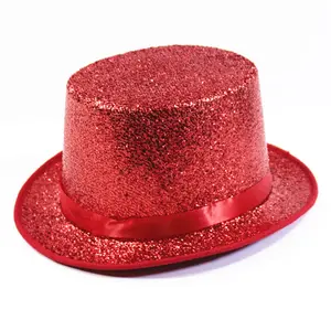 Glitter Fedora for Men Women Unisex Wear Vintage Top Hat Magician Costume