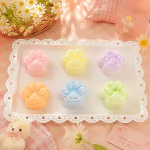 Taonini Glitter Water Jelly Cat Paw Squishy Blind Box - Food Grade Silicone, Clear Glittery Soda Squeeze Toy, Premium Adult Stress Relief Kawaii Sensory Fidget Surprise Toy