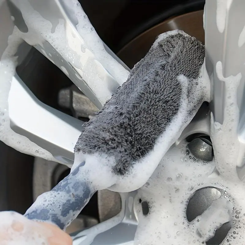 Car Wheel Cleaning Brush for Summer, Car Long Handle Tire Brush, Car Wheel Cleaning Tool, Car Detailing Brush, Car Accessories, Car Detailing Tools, Car Detailing Supplies, Auto Detailing Supplies