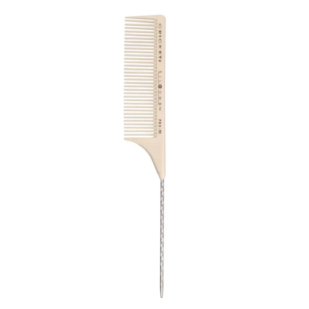 Cricket Silkomb Pro-55 Rattail Comb, Antibacterial and Odor-Free Hair Styling Comb, Silicone Injected Wide Teeth for Smooth Gliding, Glide Easily