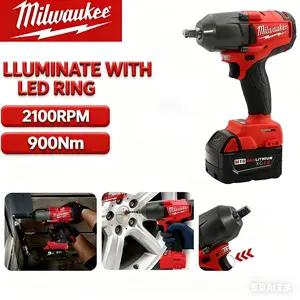 Milwaukee M18 FUEL Brushless Impact Wrench 900Nm High Torque Compact Cordless Power Tool for Truck Repair Lithium Ion Battery TikTok Viral Professional Mechanics Gear lithium cordless motor rechargeable lithium battery Comprehensive Metal Hand Toolbox kn