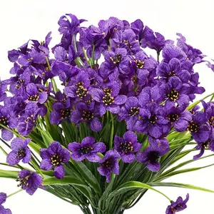 4pcs Artificial Violet Flowers, Designed for Outdoor Use with UV Resistance, Suitable for Indoor And Outdoor Hanging Plants, Perfect for Garden, Patio, Porch, Window, Home, Wedding, And Farmhouse Decoration, Artificial Flower Bouquet