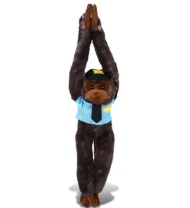 PLUSH POLICE - SUPER SOFT PLUSH - LONG ARM HANGING BLACK CAPUCHIN MONKEY