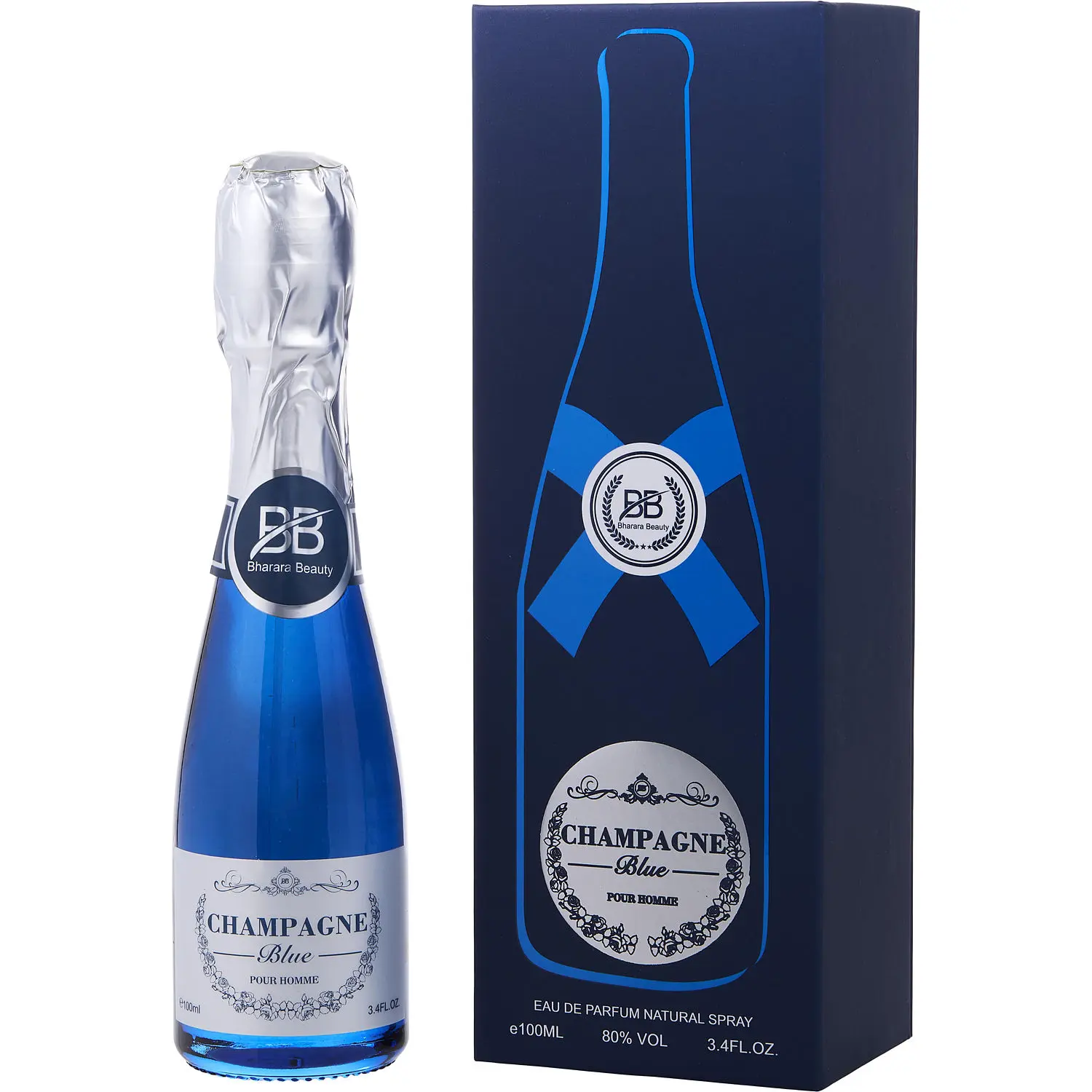 Bharara Beauty Champagne Blue Eau De Parfum for Men, EDP Perfume Fragrance, Aromatic Bergamot, Citrus Fragrance, Liquid Spray Bottle Bharara Beauty Champagne Blue Eau De Parfum for Men, EDP Perfume Fragrance, Aromatic Bergamot, Citrus Fragrance, Liquid Spray Bottle