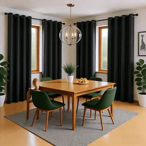 4-Pack Heat Insulating Blackout Curtains, Soundproof & Privacy Protection, Modern Metal Grommet Top, Energy Saving & Thermal Insulation, Window Treatments for Bedroom and Balcony