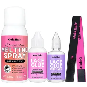 Dolahair Wig Glue Spray for Front Lace Wig Lace Melting Spray for Wigs Melting Spray Lace Bond Spray Lace Glue Kit Wig Install Kit (Melting Spray Kit-100ml)