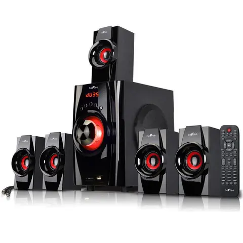 Befree Sound BFS-410 5.1 Channel Surround Sound Bluetooth Speaker System, Red