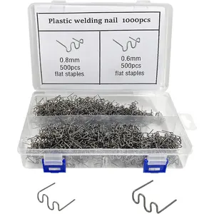 1000 count Hot Staples Welding Rods, 0.6mm 0.8mm Wave Shape Bumper Dashboard Repair Welding Wire, Metal Plastic Welding Staples Supplies for Machine Repair,  Accessories