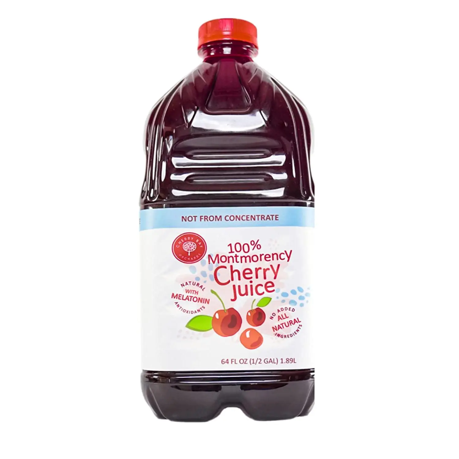 Cherry Bay Orchards Tart Cherry Juice (64 oz Bottle) - 100% Natural Cherry Juice Not From Concentrate - No Added Sugar, Gluten Free, Non GMO