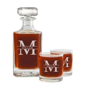 Whiskey Decanter, Engraved Decanter Set, Whiskey Glasses, Personalized Whiskey Decanter, Birthday Husband