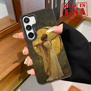 IMD Plate Hologram Case Compatible with Galaxy S24 Plus S25 S23 S22 Ultra S23+ Arrow of the Moon Goddess Pattern Shock-resistant Rugged Durable Protective Cover
