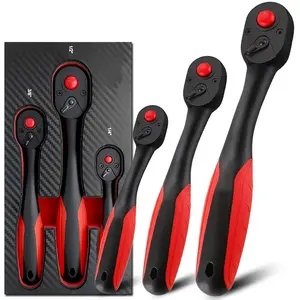 1/2-Inch Drive Ratchet Handle, Composite Ratchet, Socket Wrench, 72-Tooth,Quick-release Reversible, Chrome Vanadium Steel，Professional Hand Tool,Blackfriday,Christmas Gift