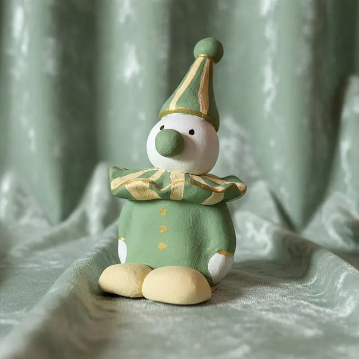 Bespoke Pastel Clown Sculpture | Hand Sculpted Jester Figurine | Futuristic Medieval Funhouse Decor | Hand Painted Air Dry Porcelain