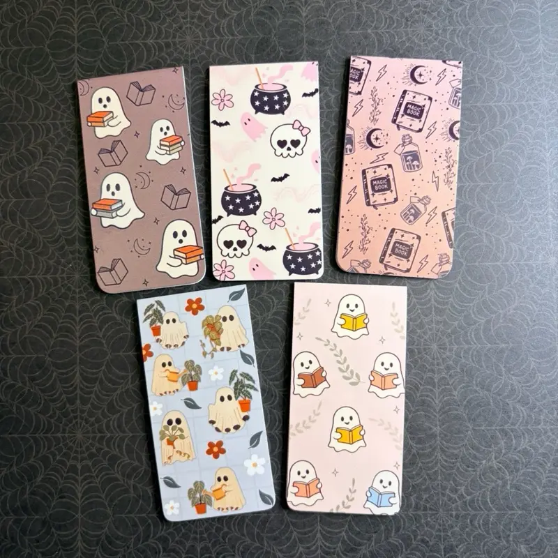 Halloween Magnetic Bookmark | Ghost with Books, Witches Brew & Skull | 5 Styles Available | Book Lover Gift
