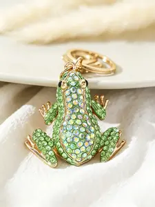Full Diamond Frog Bag Charm, Multi-Color Rhinestone Design, Sweet and Cool Accessory, Ideal for Bags, Keys, Car Keys, Perfect Gift for Girls, Sparkly Bag Charm