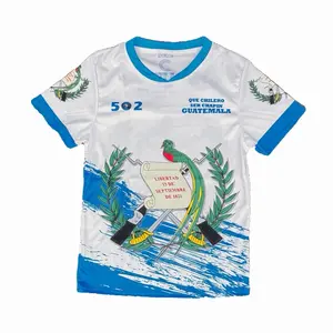 Chilero Guatemala Jersey - white / Sky Blue Soccer Jersey Unisex Design with Guatemala Flag for Men & Women