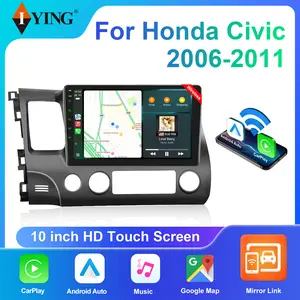 IYING Car Stereo Radio for Honda Civic 2006-2011 with Wireless Carplay & Android Auto,10.1 Inch 1080P Touch Screen for Civic Radio with Bluetooth GPS Navi Mirror Link SWC