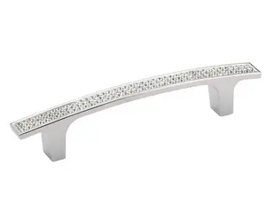 Vence Collection Modern Metal and Crystal Modern Cabinet and Drawer Pull Handle