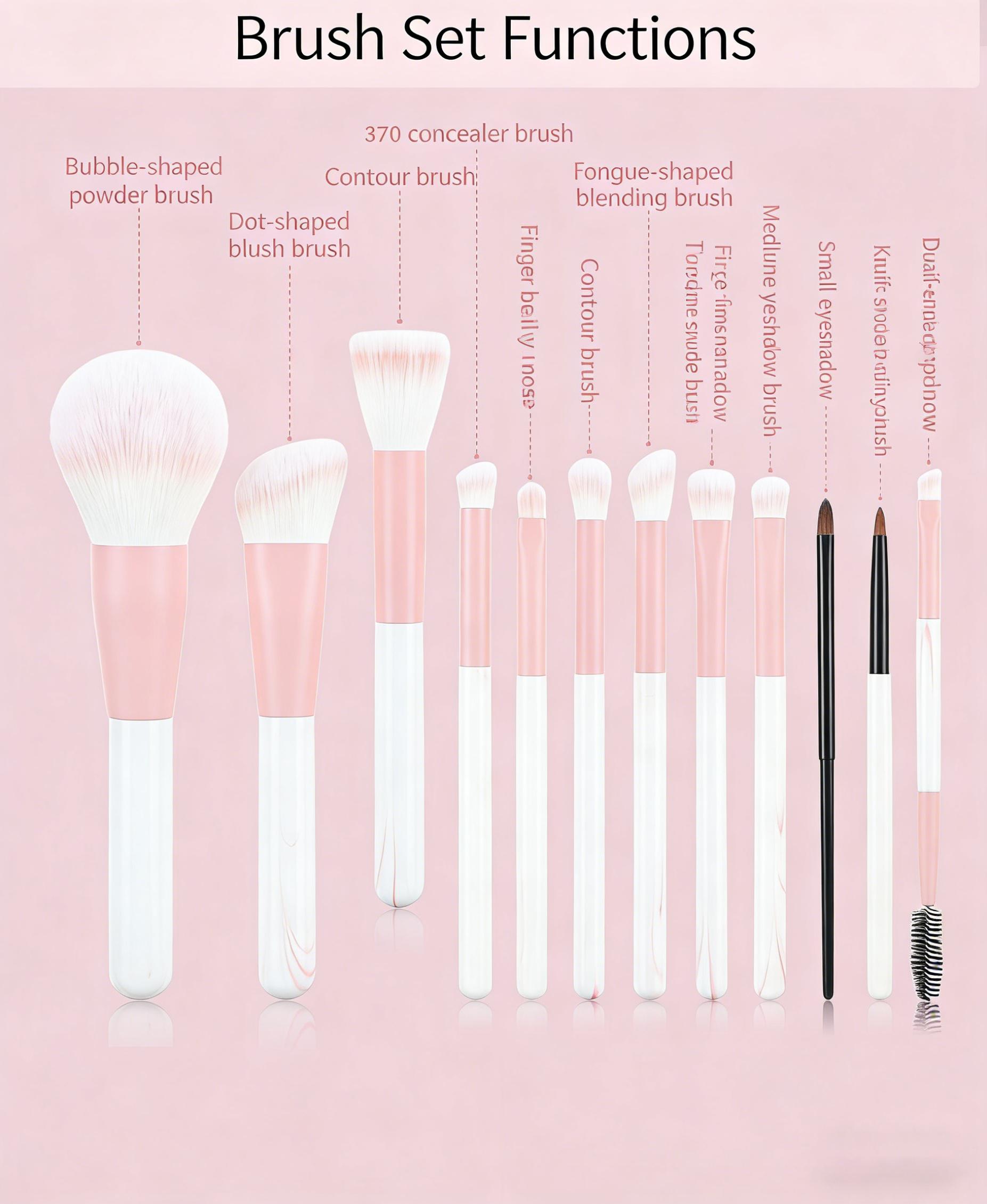 12Pcs Floral Sky Makeup Brush Set, Ultra Soft Bristles with Holder, Complete Beauty Brushes for Beginners