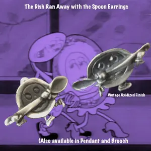 The Dish Ran Away with the Spoon Earrings