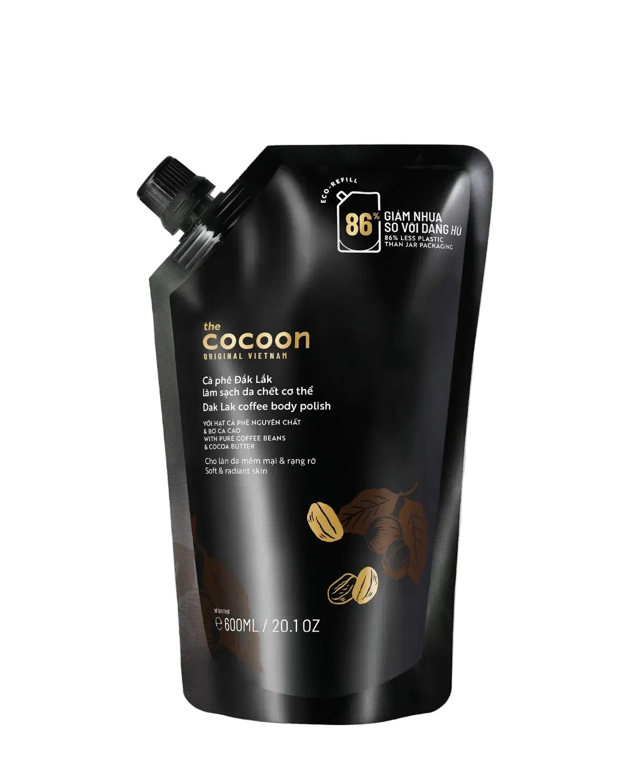 Cocoon Dak Lak Coffee Body Polish 600ml Refill Pouch