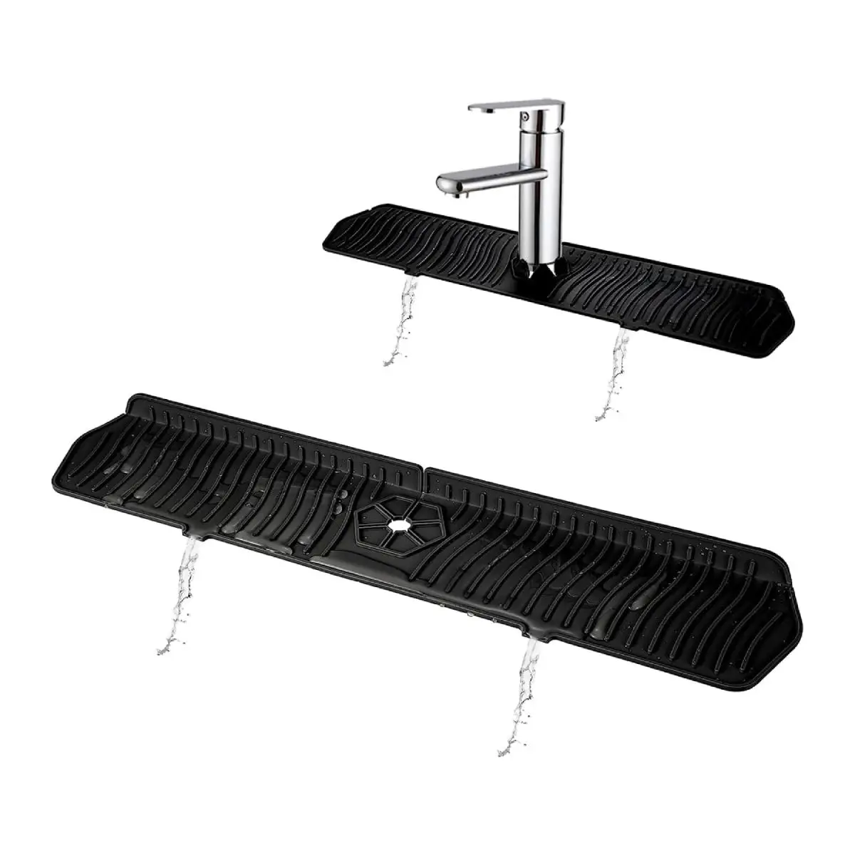 Kitchen Sink Splash Guard, 1 Count Silicone Faucet Splash Mat, Portable Household Sink Drain Mat for Home Kitchen Bathroom Countertop, Summer for Gift