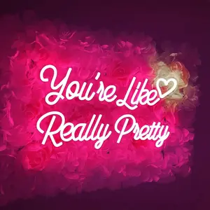 Dear "You are very beautiful" Alphabet design LED neon LED pink shape USB powered, suitable for bedroom, wedding engagement, holiday celebration, Valentine's Day, Mother's Day holiday atmosphere, and wall decoration for birthday parties