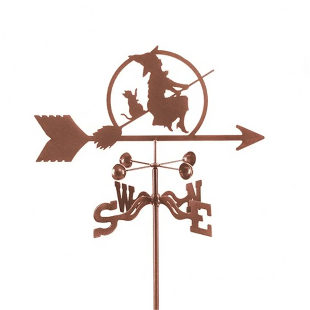 EZ Vane  Witch on a Broom Weathervane with Post Mount