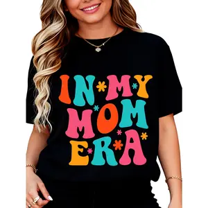 Cotton Mom T Shirt Women in My Mom Era Shirt Cute Mama Gifts Funny Graphic Short Sleeve Mothers Day Tees Tops