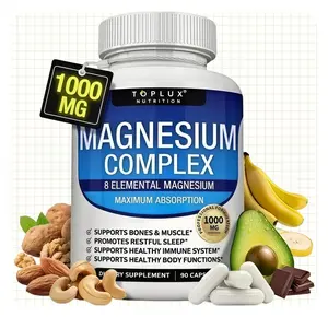 Toplux Nutrition Magnesium Complex 1000mg, High Absorption Multi Magnesium Supplement Capsules Healthcare Dietary - bringingits unique advantage to the table