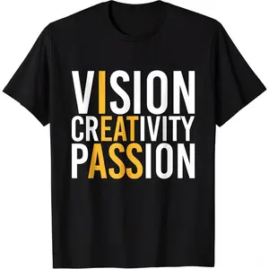 Creative Vision Passion T-Shirt Fun Cotton Casual Streetwear Smooth Basic Top Fashion